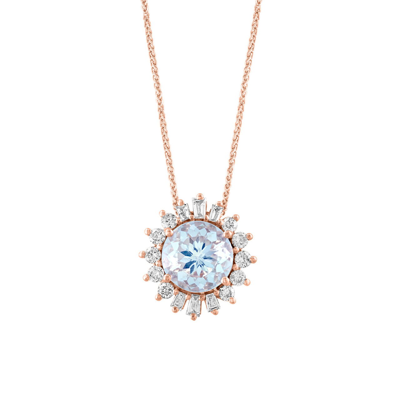 Maison Birks Salon Aquamarine and Diamond Starburst Pendant PIL05878AQ Front image number 0