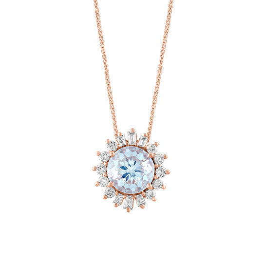 Maison Birks Salon Aquamarine and Diamond Starburst Pendant PIL05878AQ Front image number 0