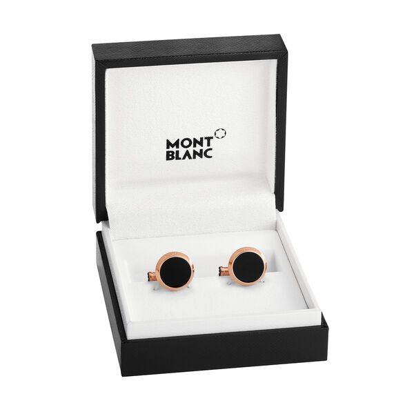 Meisterstück Red PVD Stainless Steel and Onyx Cufflinks