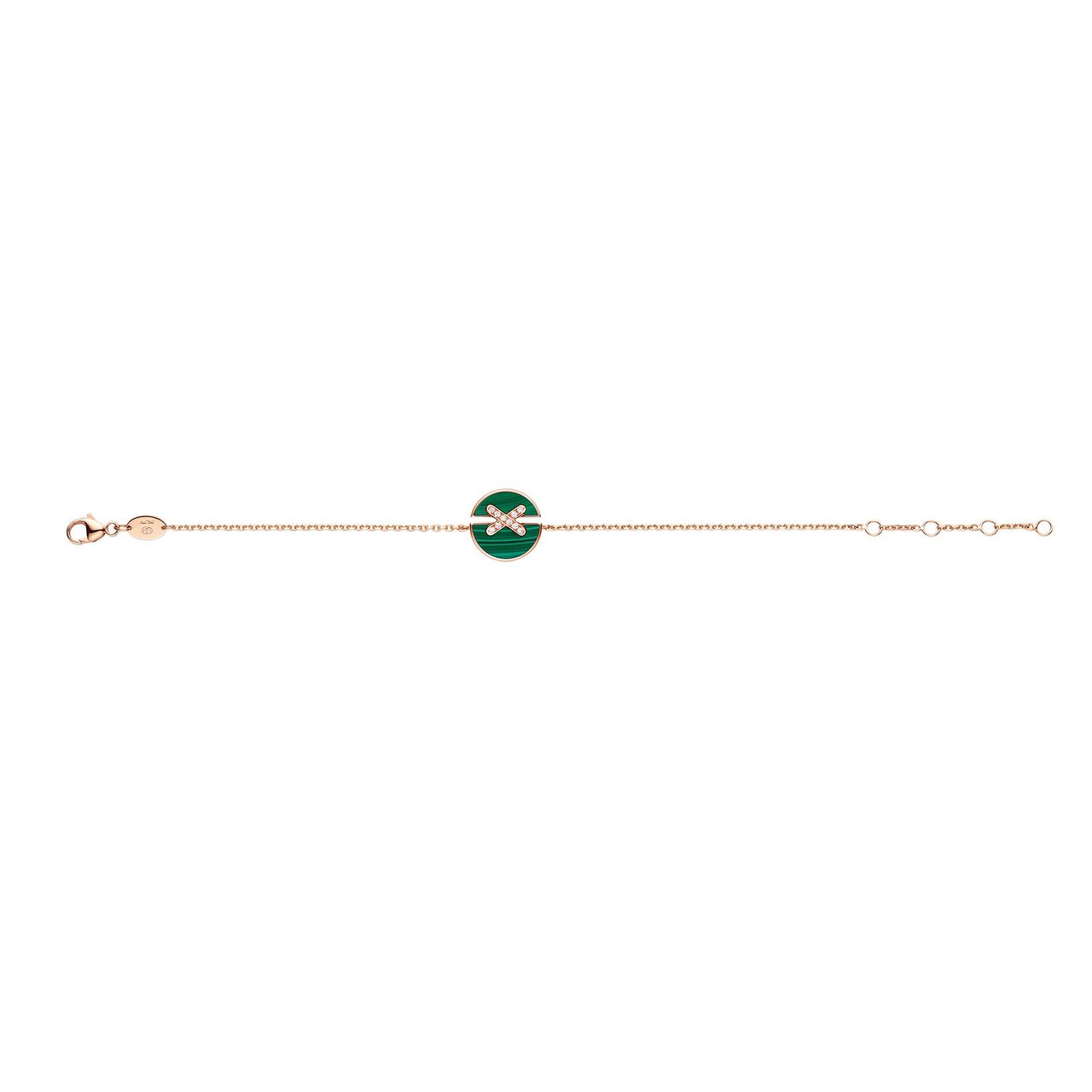 Bracelet Liens Harmony en or rose avec malachite et diamants image number 1