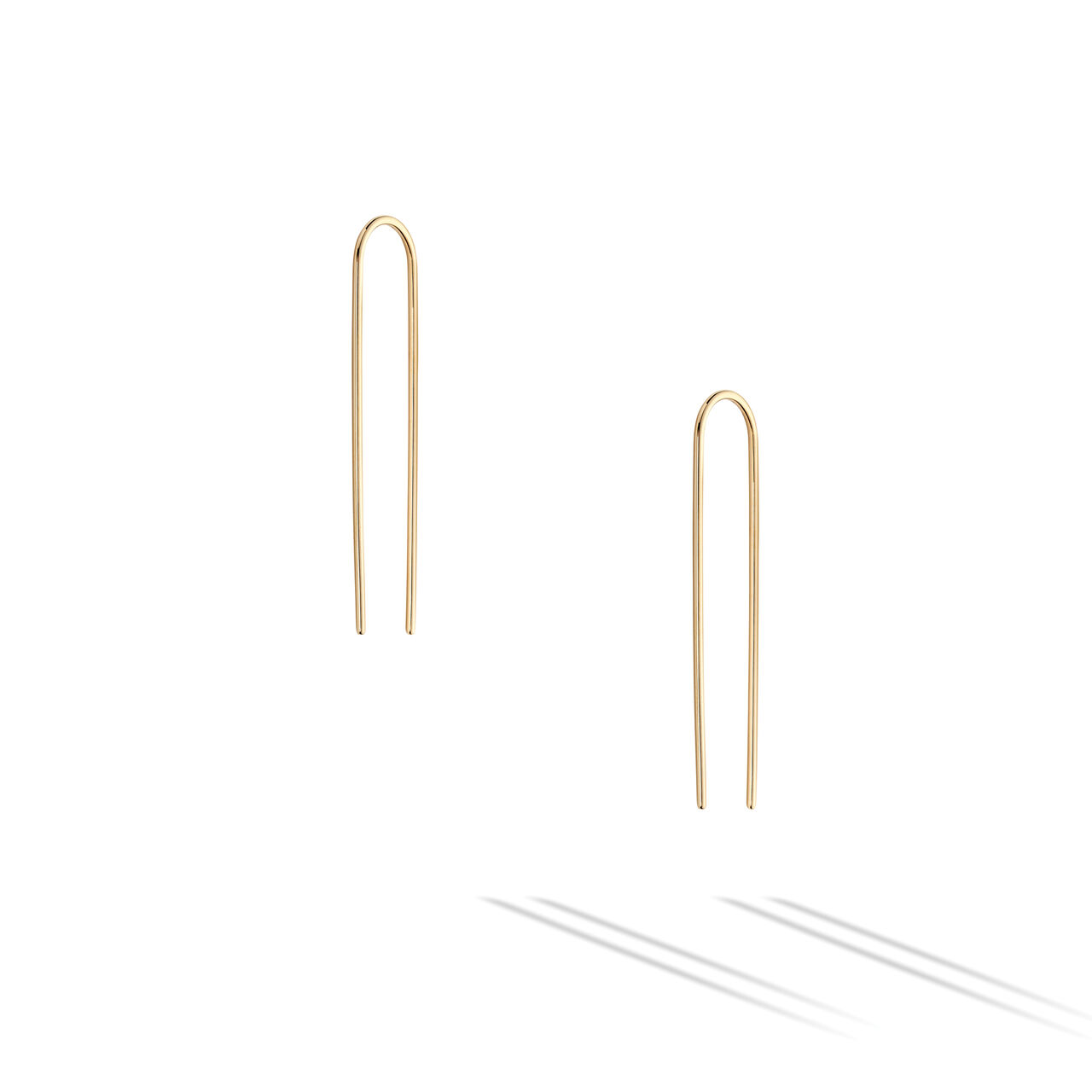 bijoux birks essentials yellow gold 2 row wire earrings image number 2