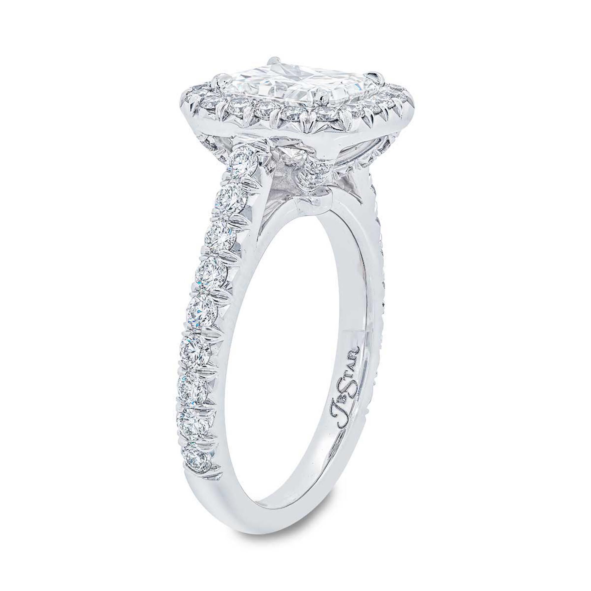 Cushion Cut Diamond Engagement Ring with Single Halo JB Star 1224 007