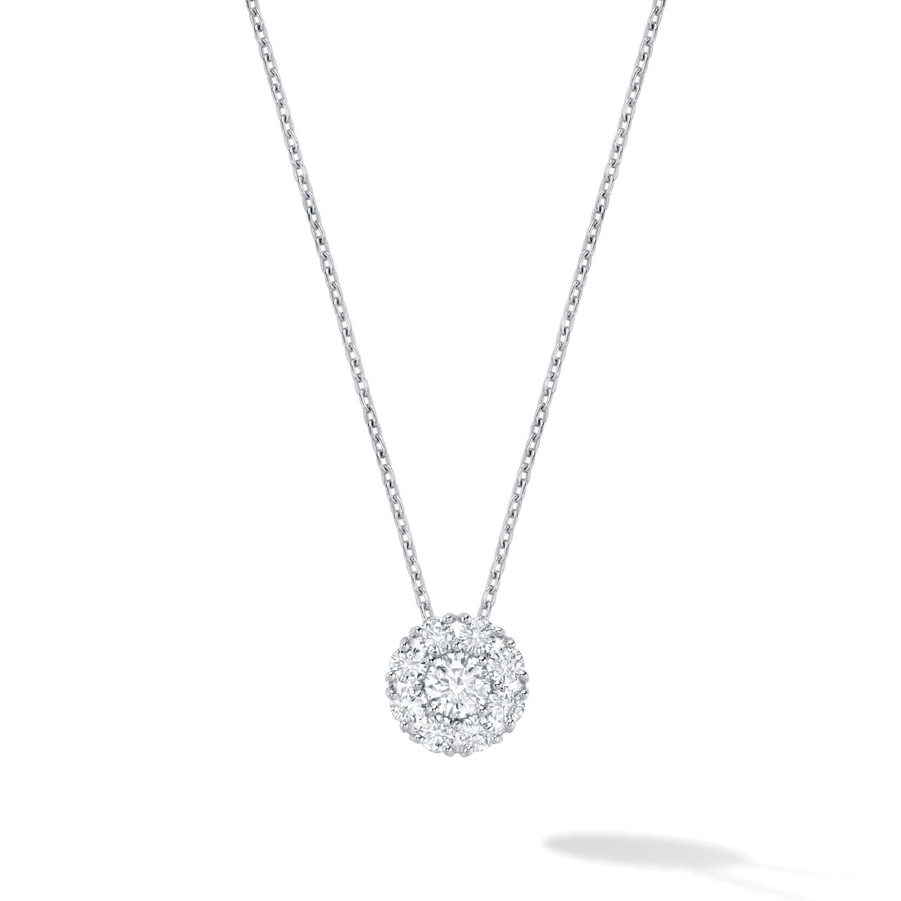 bijoux birks snowflake round cluster diamond pendant image number 0