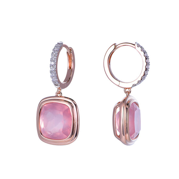 Rose Quartz Earrings in Rose Gold