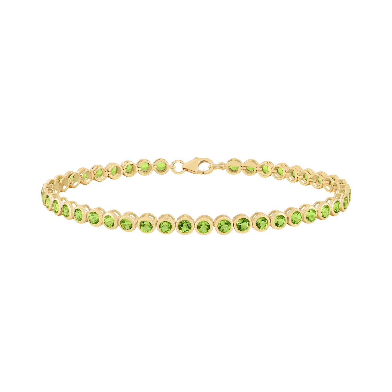 Round Peridot Line Bracelet image number 0