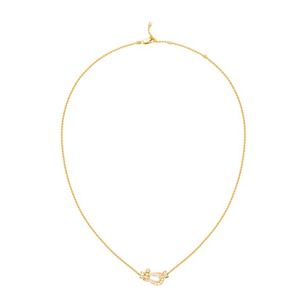 Force 10 Medium Yellow Gold and Diamond Pavé Pendant