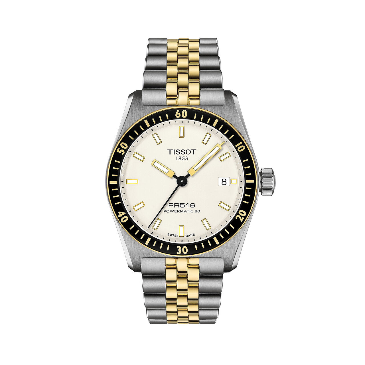 Tissot PR 516 38 mm automatique en acier inoxydable et PVD or jaune image number 0