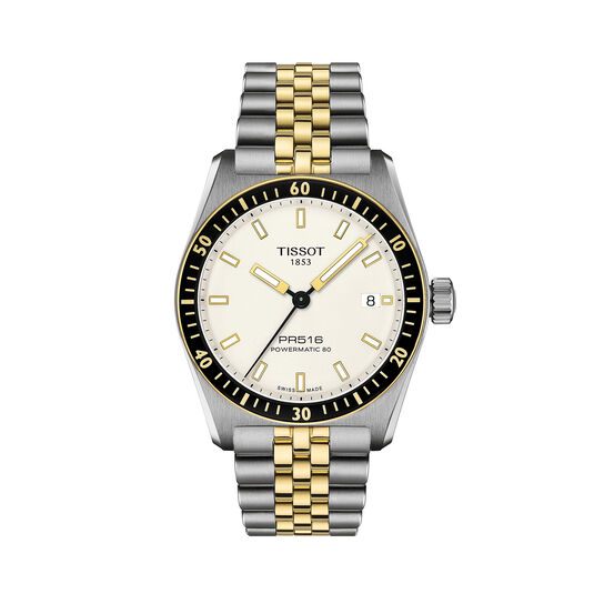 Tissot PR 516 38 mm automatique en acier inoxydable et PVD or jaune image number 0