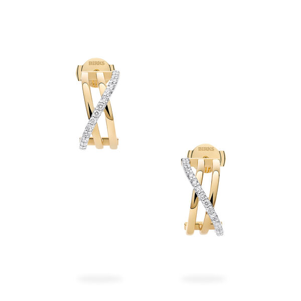 Boucles d'oreilles en or à trois rangs