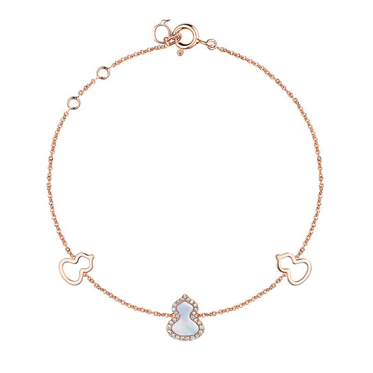 Qeelin Petite Wulu Rose Gold Bracelet with Diamonds and Mother of Pearl WUBR0001DRGDMOP Front image number 0