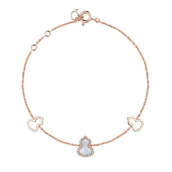 Wulu Petite Rose Gold, Mother-of-Pearl and Diamond Pavé Bracelet