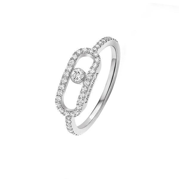 Move Uno Large White Gold and Diamond Pavé Ring