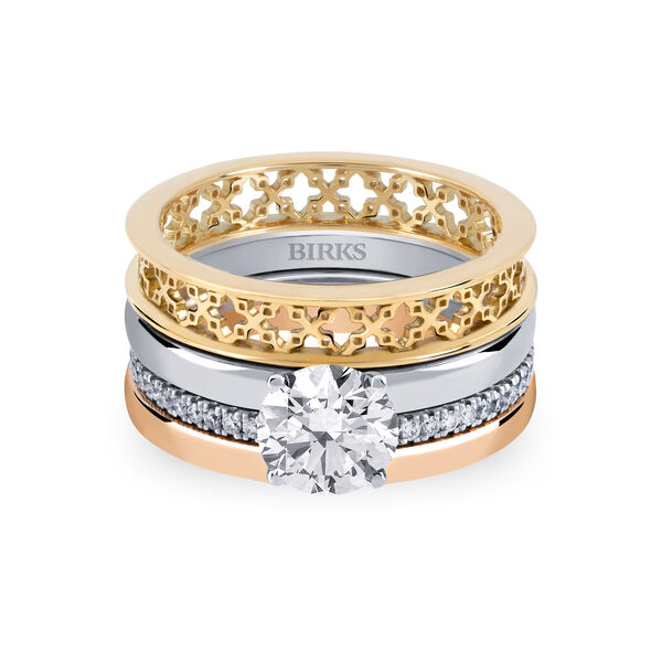Bague de fiançailles superposable unique