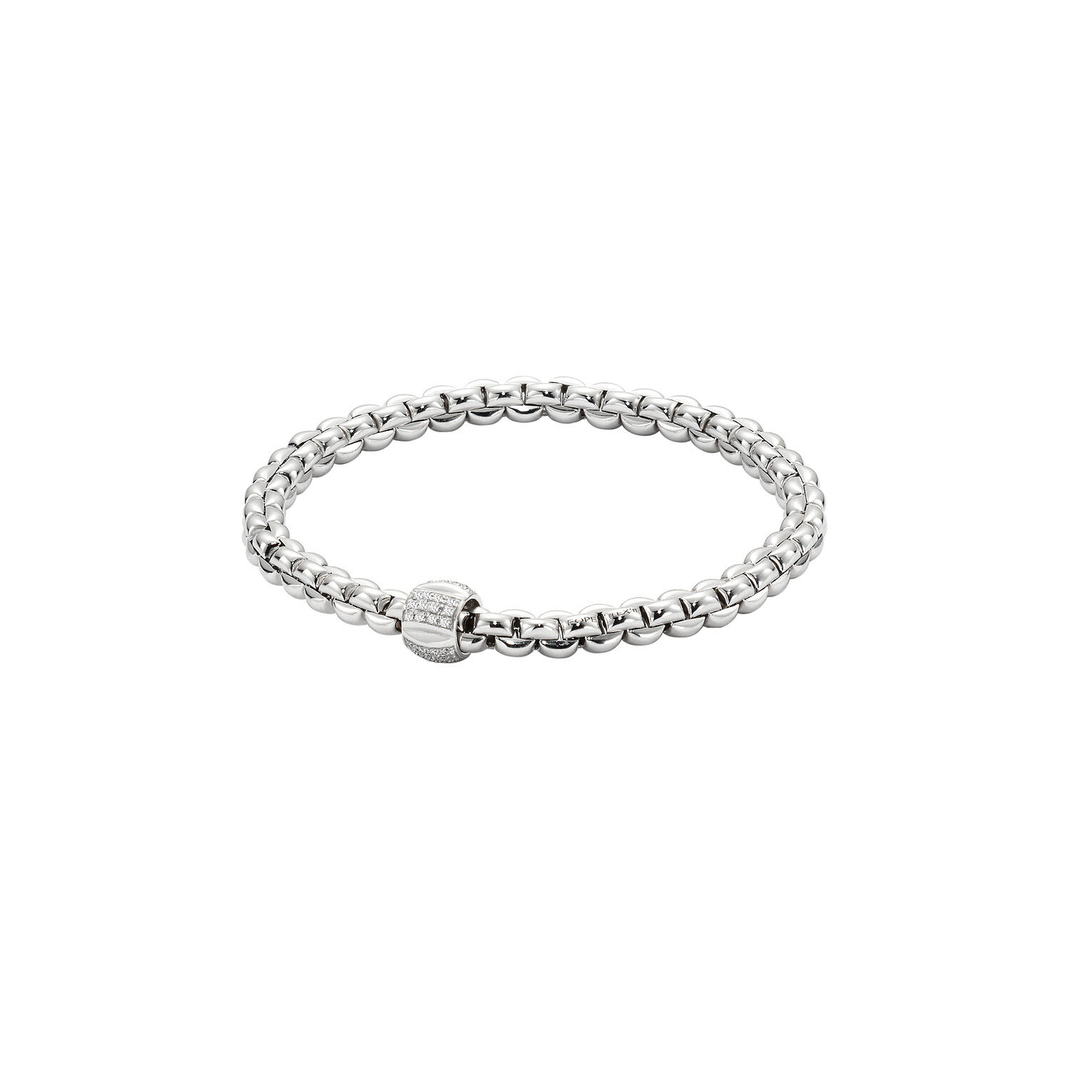Eka  Small Flex'it White Gold and Diamond Pavé Bracelet