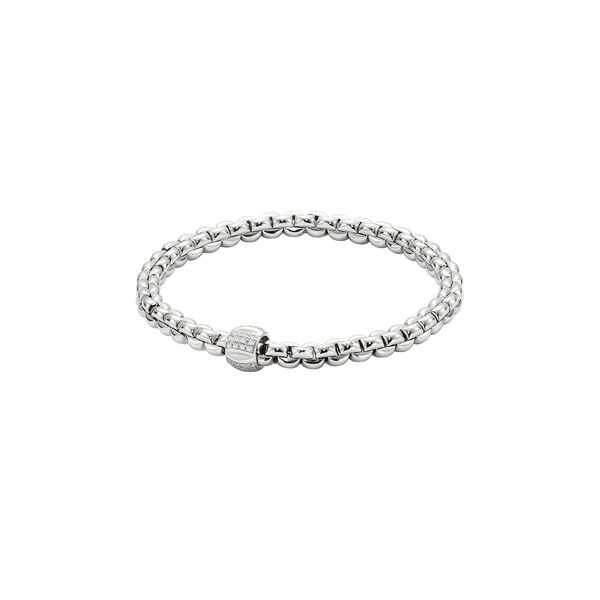 Bracelet Eka Flex'it en or blanc avec pavé de diamants, petit modèle