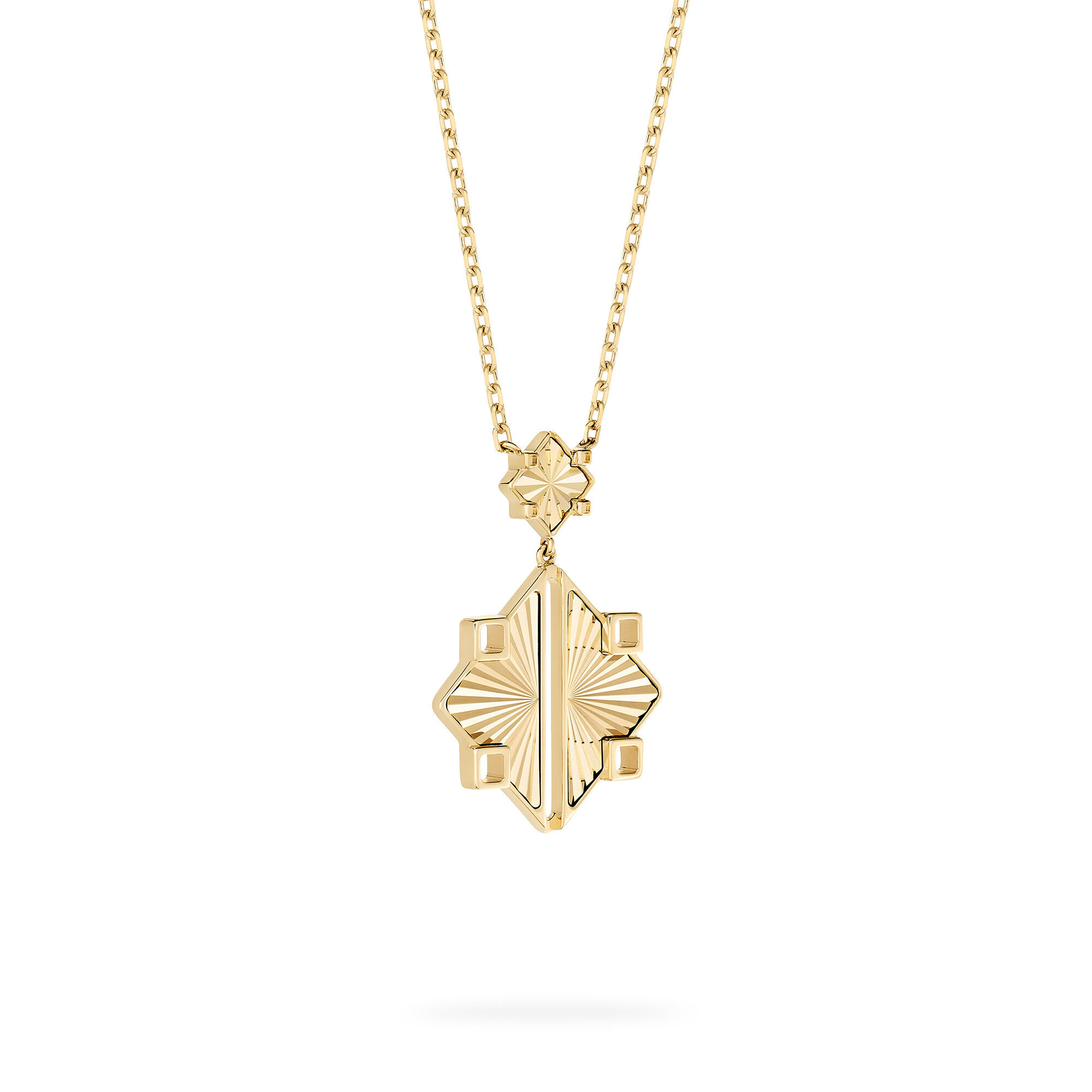 Guilloché Yellow Gold Drop Pendant
