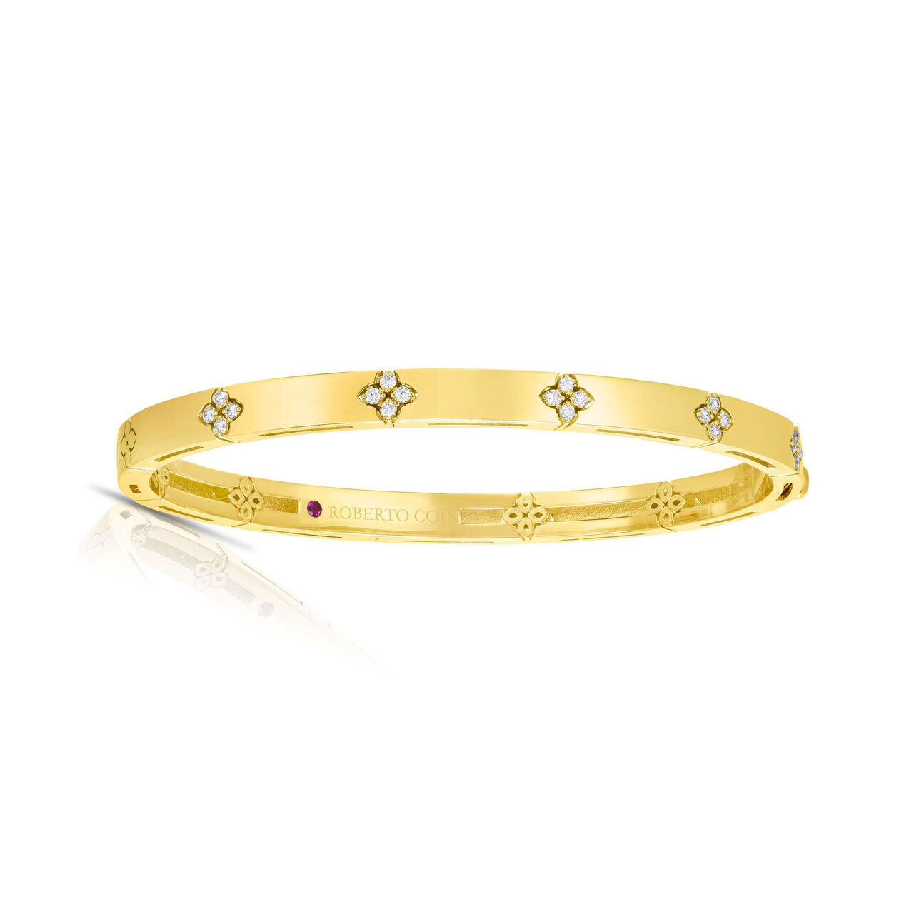 Love In Verona Yellow Gold and Diamond Bangle Bracelet image number 0