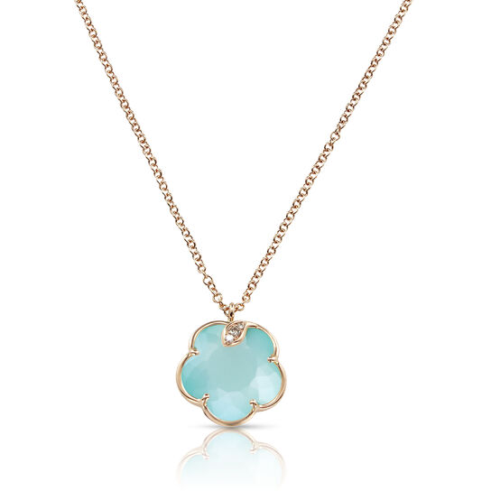 Pasquale Bruni Petit Joli Rose Gold, Turquoise White Moonstone and Diamond Pendant 16423R Front image number 0
