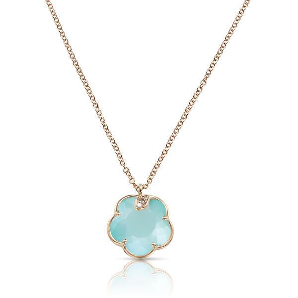 Petit Joli Rose Gold, Sea Moon and Diamond Pendant