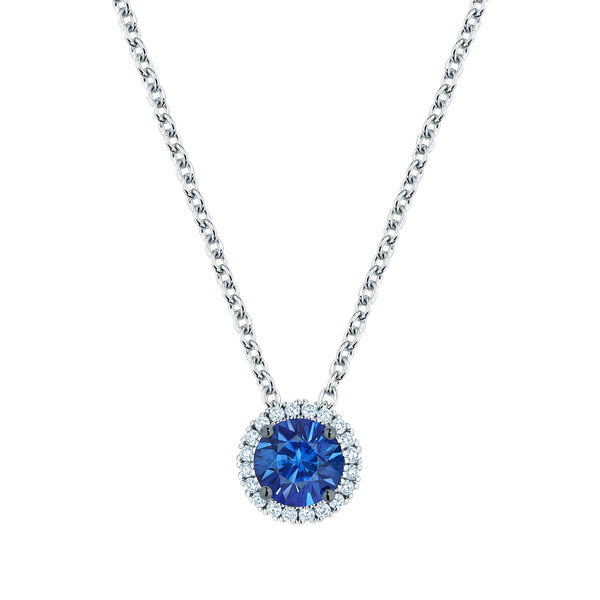 Sapphire Pendant with Diamonds