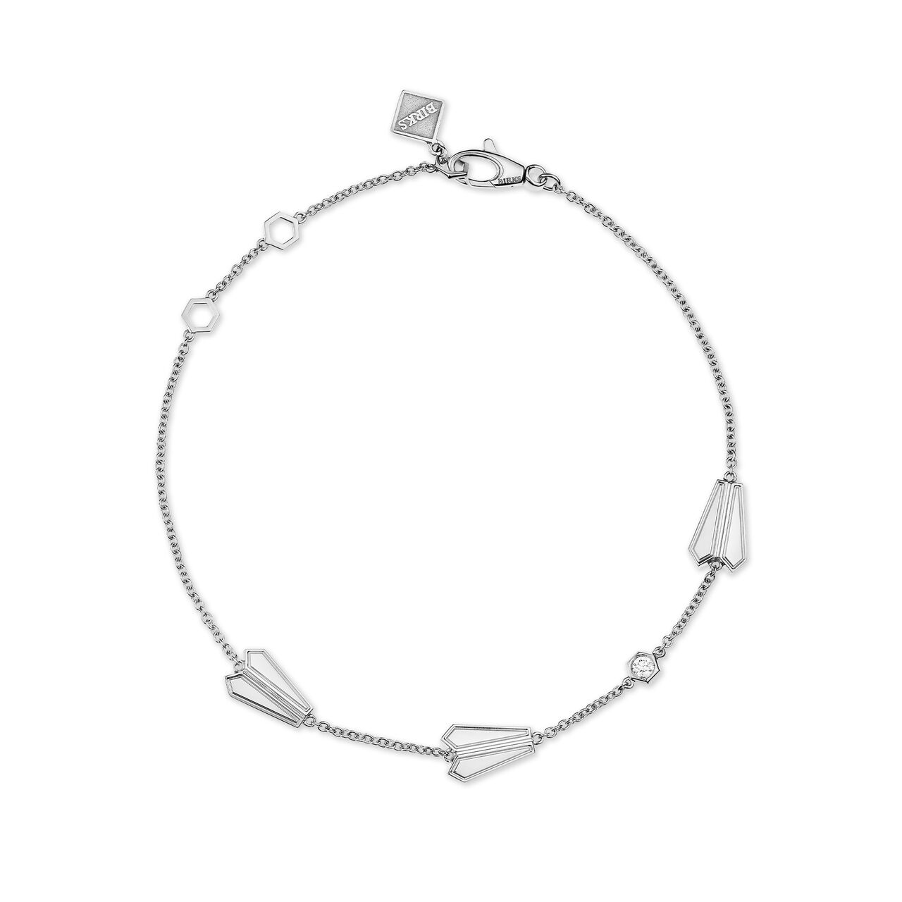 Birks Beekeeper Sterling Silver and Diamond Station Bracelet image number 0