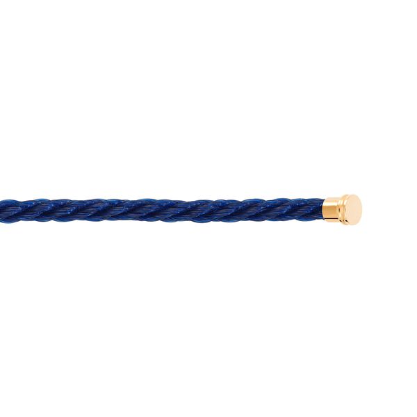 Cable bleu en acier inoxydable plaqué or jaune, modèle moyen