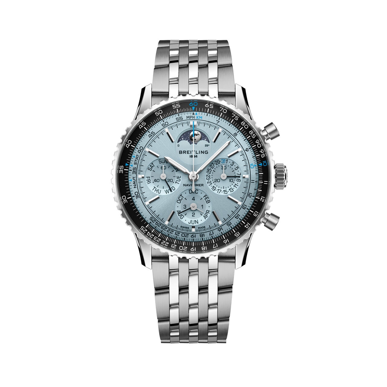 Navitimer Automatic Perpetual Calendar B19 43 mm Stainless Steel and Platium image number 0