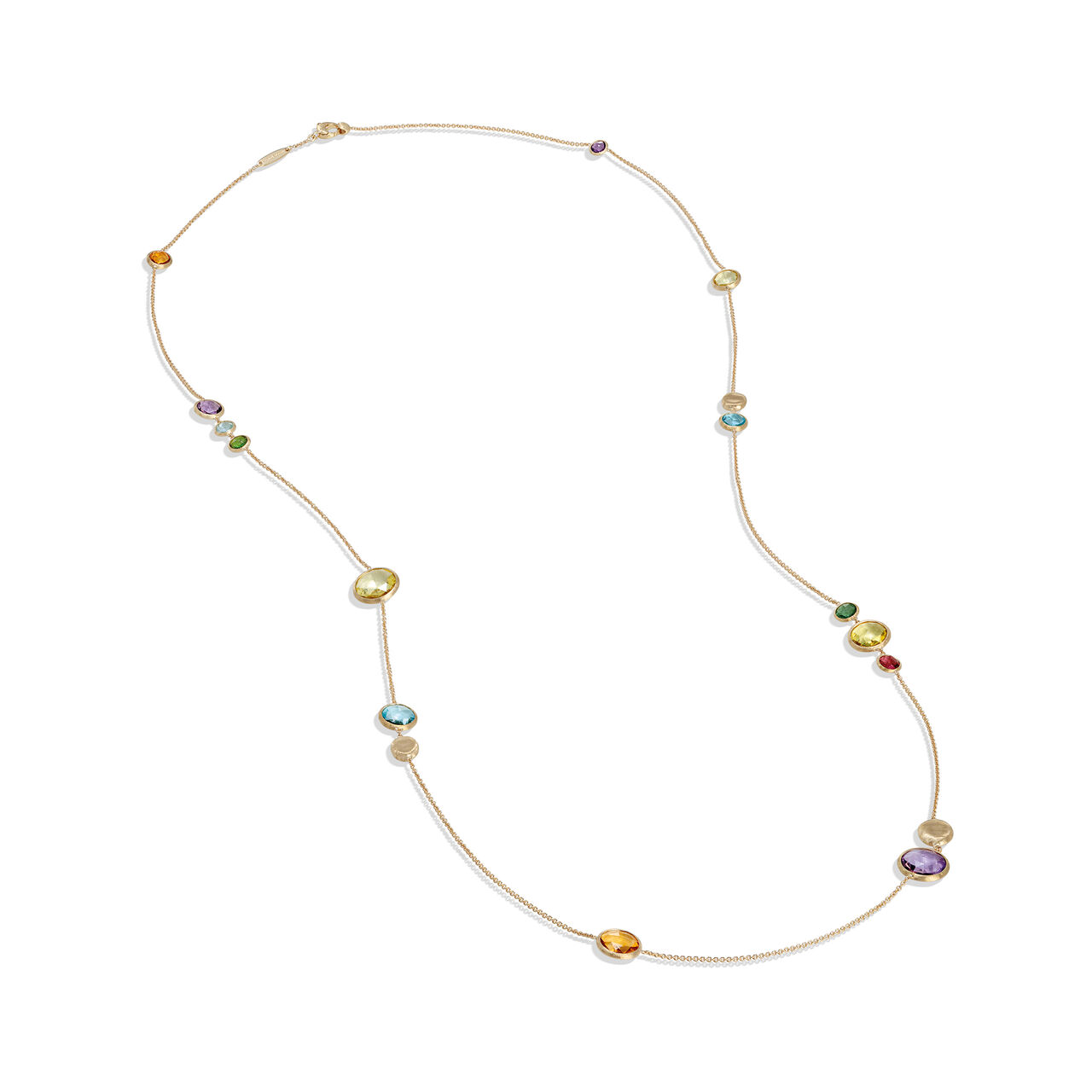 Jaipur Colour Yellow Gold and Semi-Precious Gemstone Sautoir Necklace image number 0