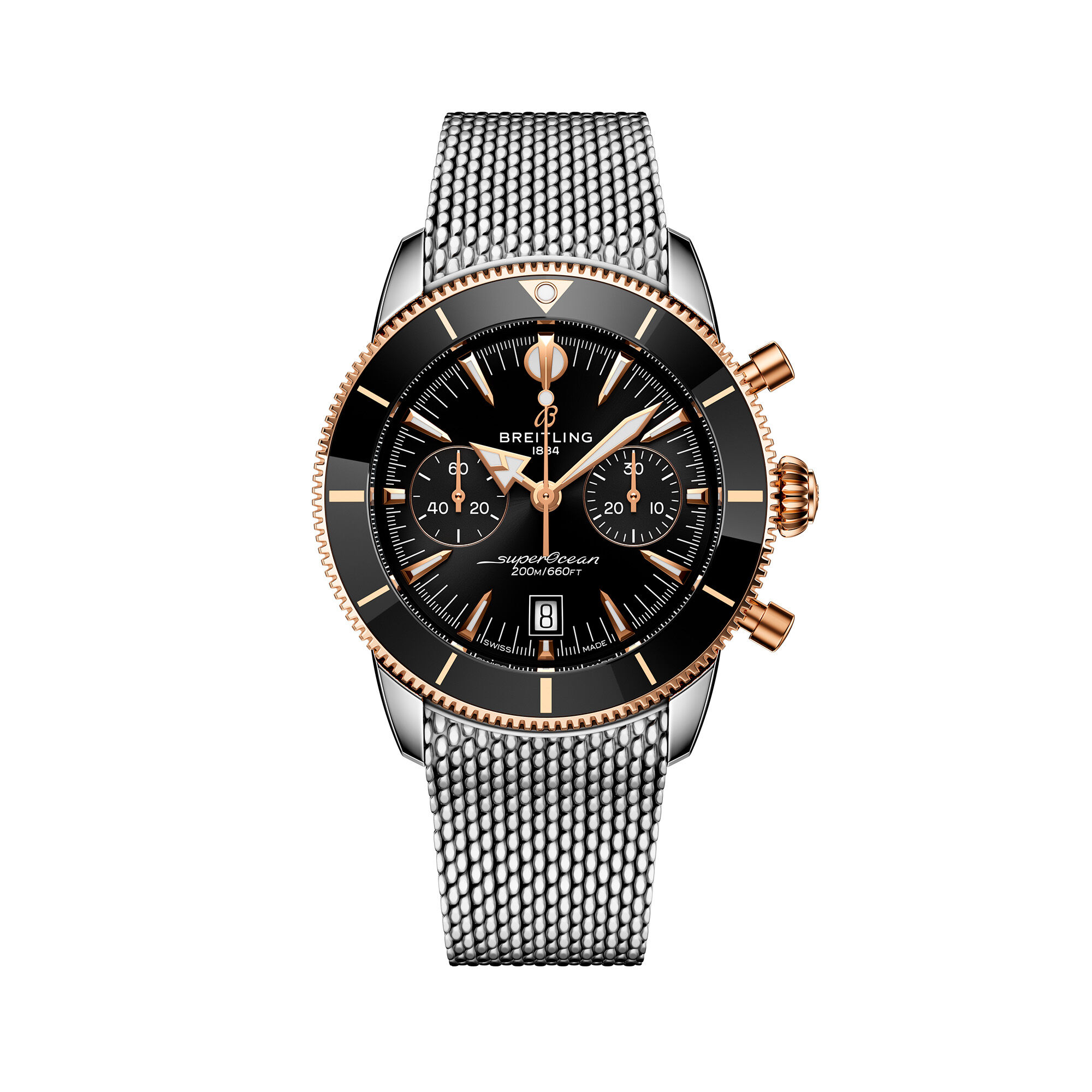 SuperOcean Heritage B01 Automatic Chronograph 42 mm Stainless Steel and Rose Gold
