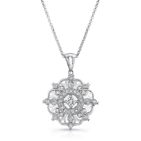White Gold Snowflake Pendant with Diamonds