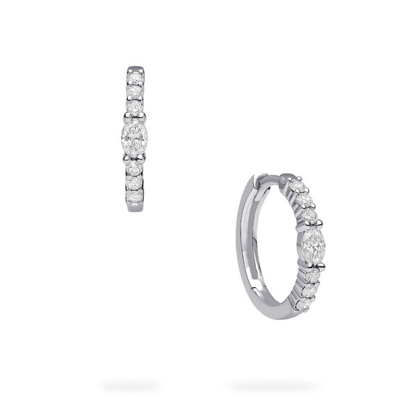 White Gold Diamond Hoop Earrings
