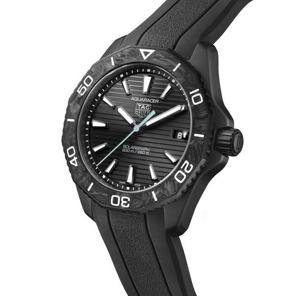 Aquaracer Professional 200 40 mm Solargraph quartz en acier inoxydable DLC noir