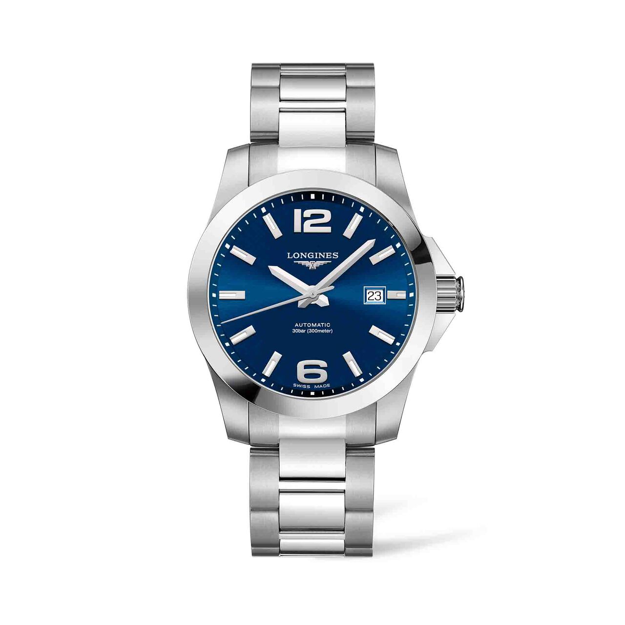 maison birks longines conquest 41mm automatic stainless steel sunray blue dial l37774996 image number 0