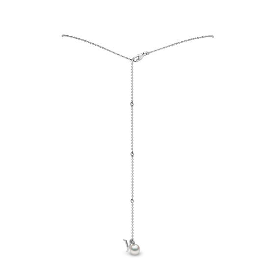 yoko london trend white gold pearl lariat necklace q2091nlet 7f back clasp image number 2