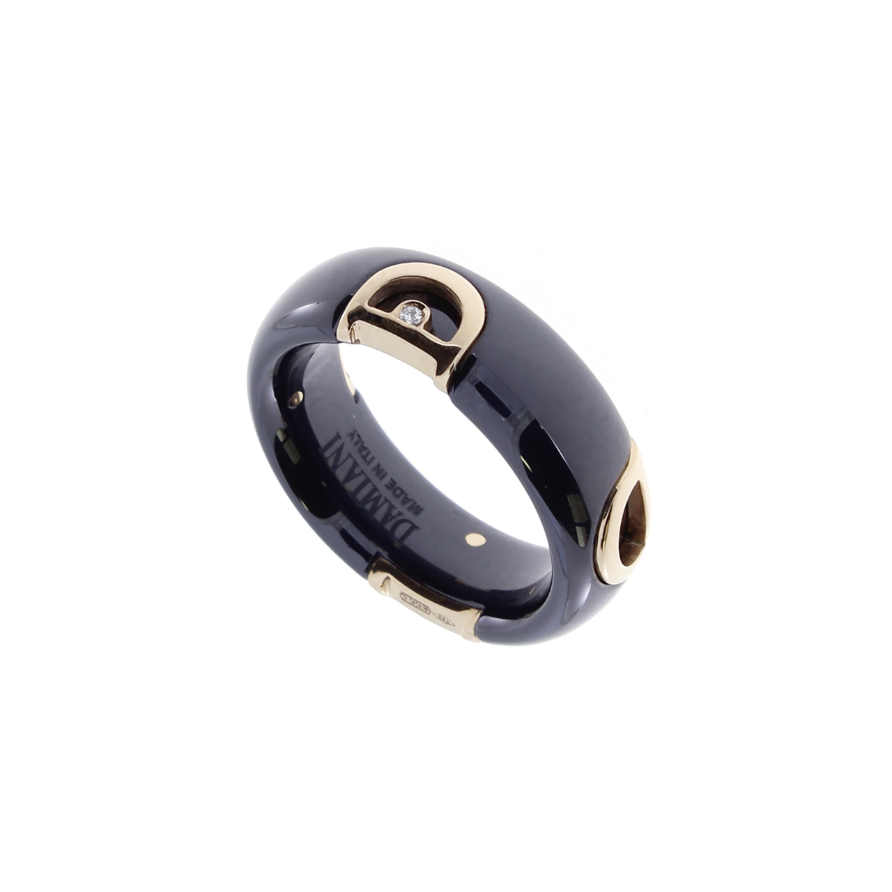/Damiani D.Icon Black Ceramic, Rose Gold and Diamond Ring Front image number 0