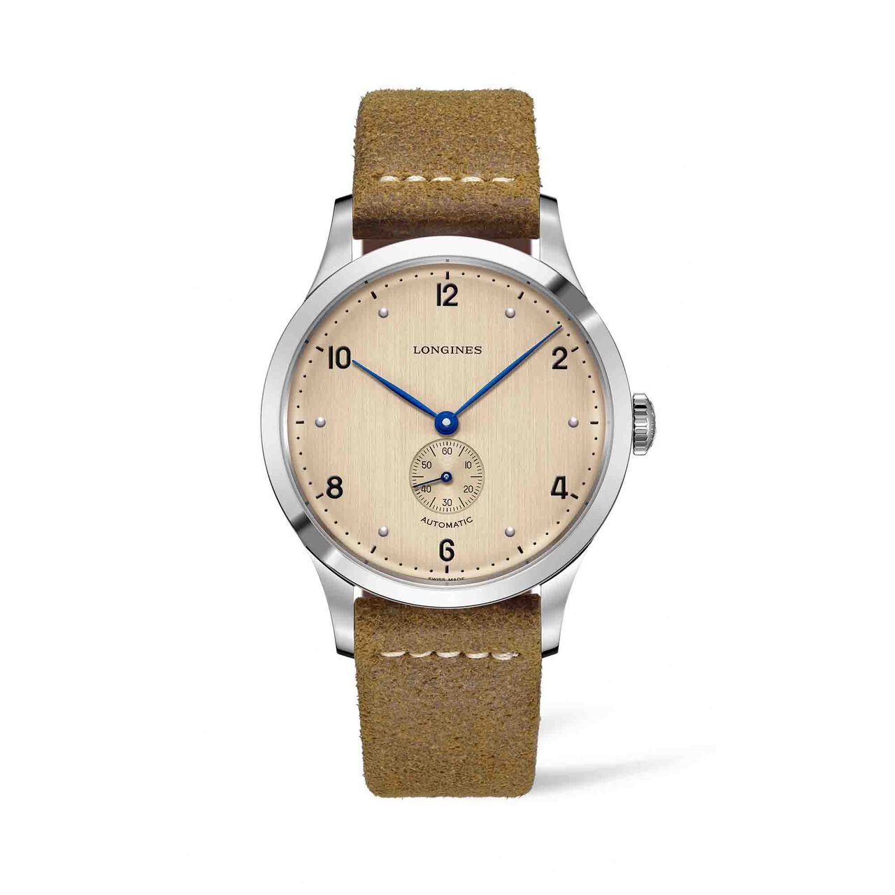 longines heritage 1945 40mm automatic stainless steel copper dial brown leather strap l28134660 image number 0