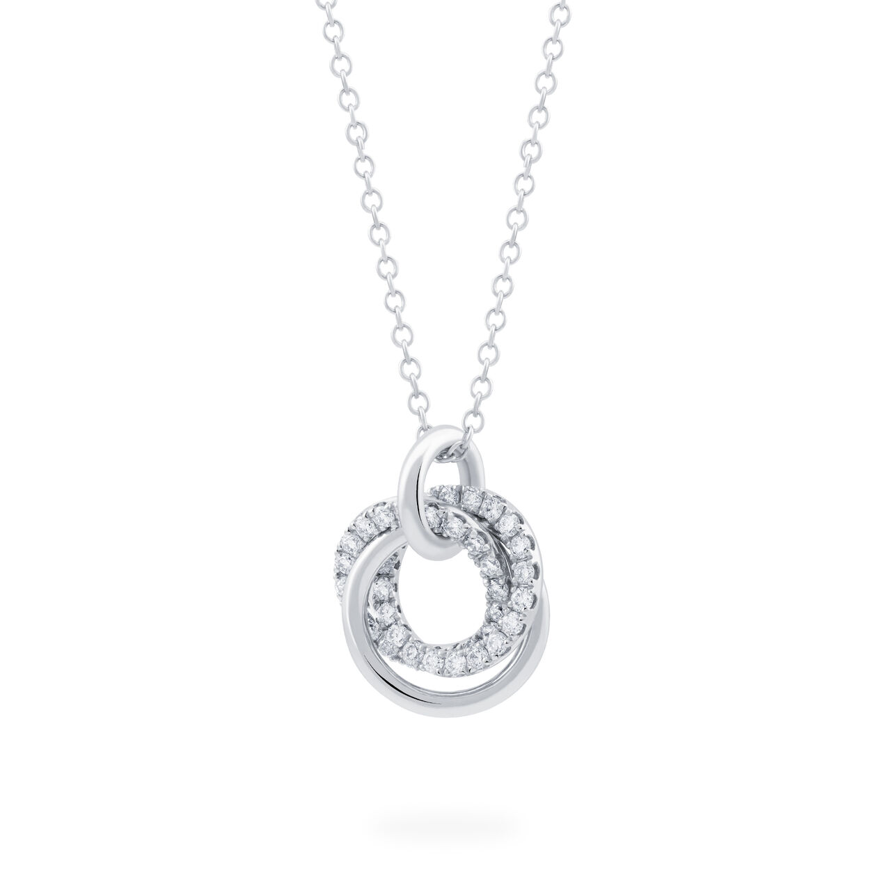 Entwined White Gold and Diamond Pendant image number 1