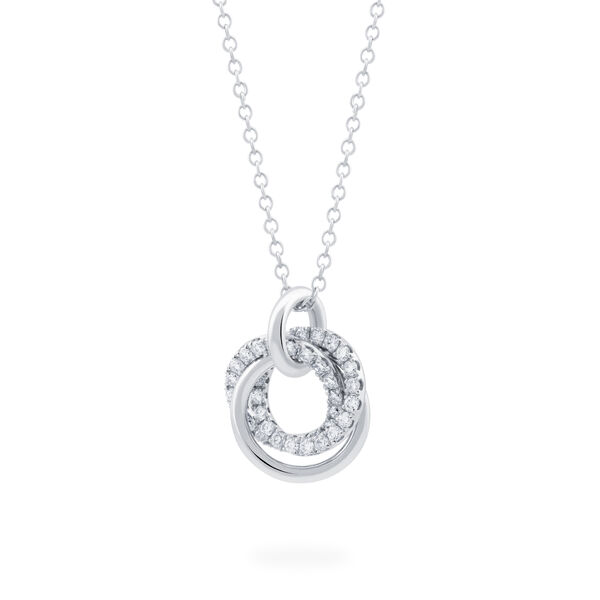 Entwined White Gold and Diamond Pendant
