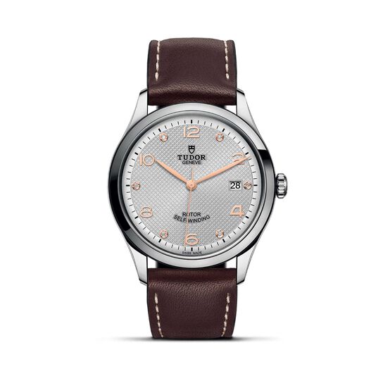Tudor 1926 Boîtier en acier 39 mm^ cadran argenté serti de diamants^ lunette en acier image number 0