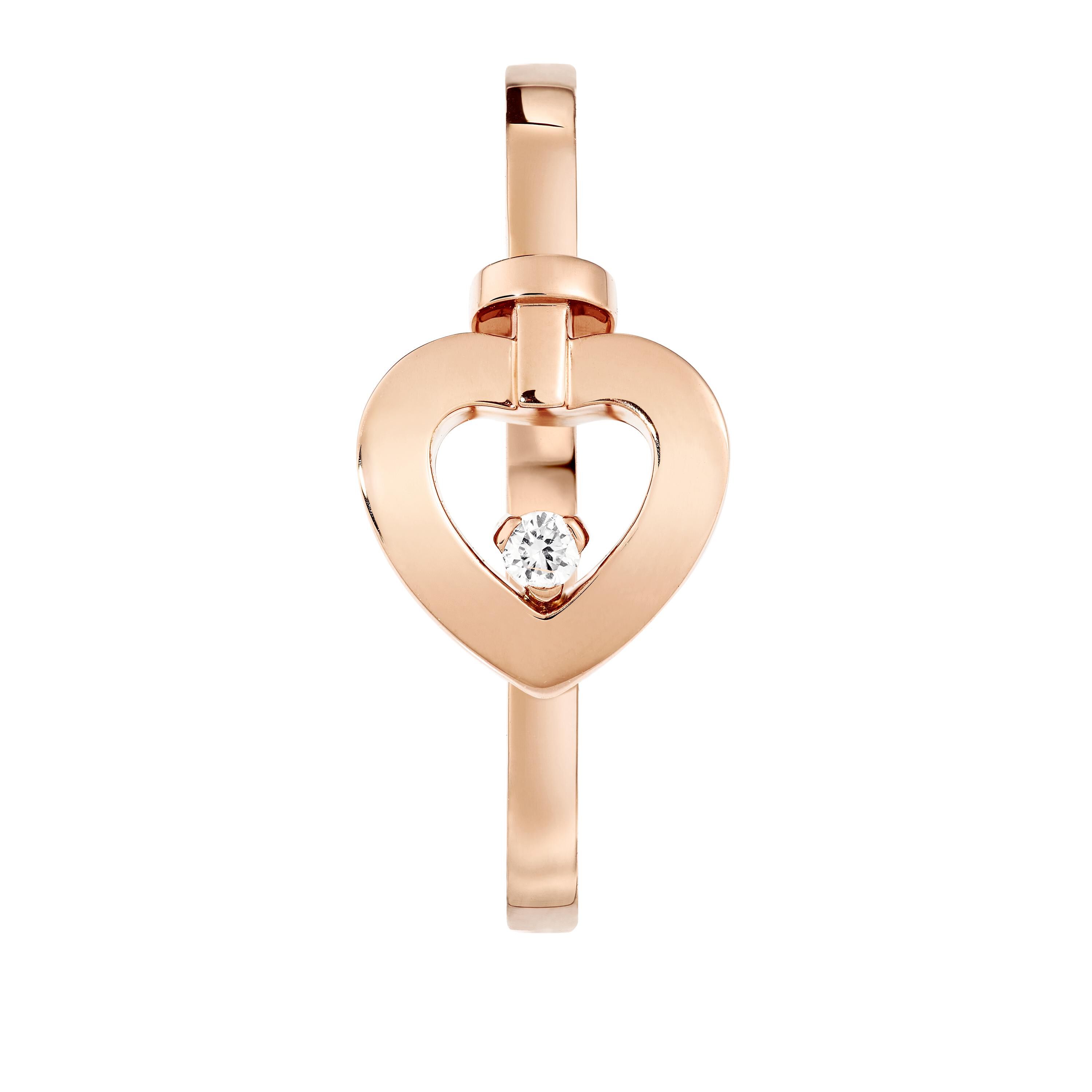 Pretty Woman Extra Small Rose Gold and Diamond Heart Ring