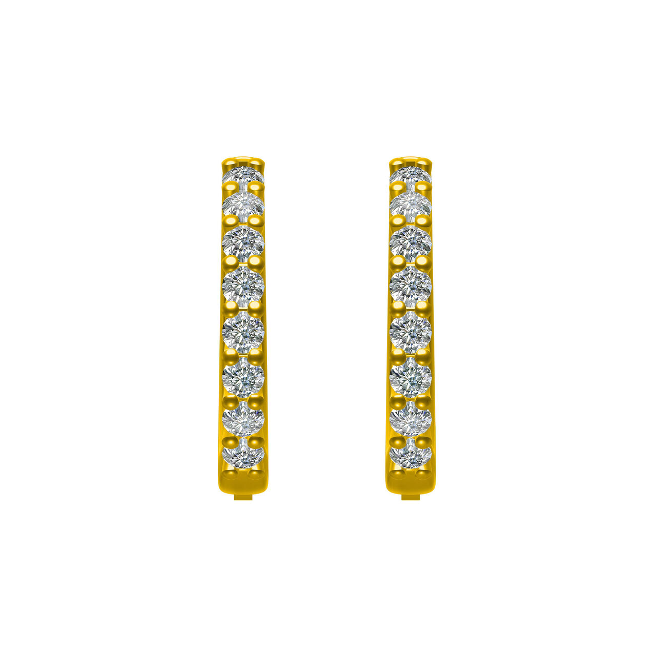 Yellow Gold and Diamond Hoop Earrings image number 1
