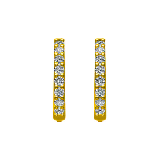 Yellow Gold and Diamond Hoop Earrings image number 1