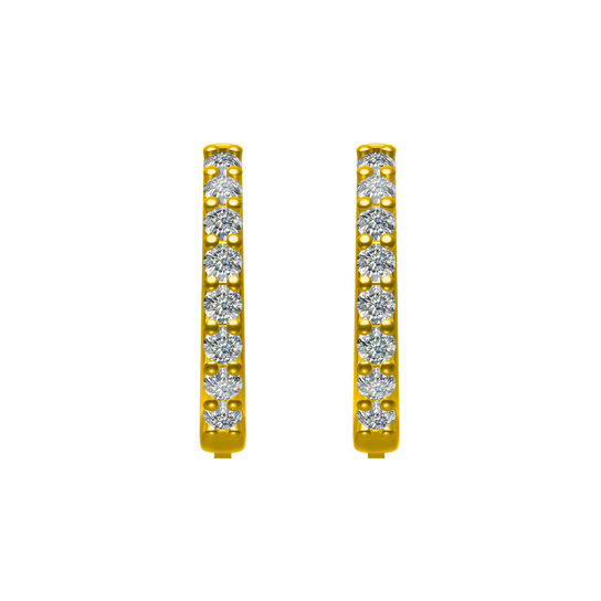 Yellow Gold and Diamond Hoop Earrings image number 1