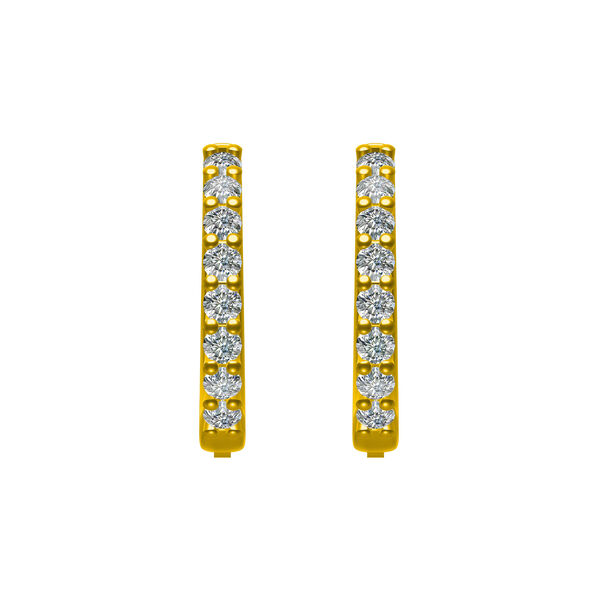 Yellow Gold and Diamond Hoop Earrings