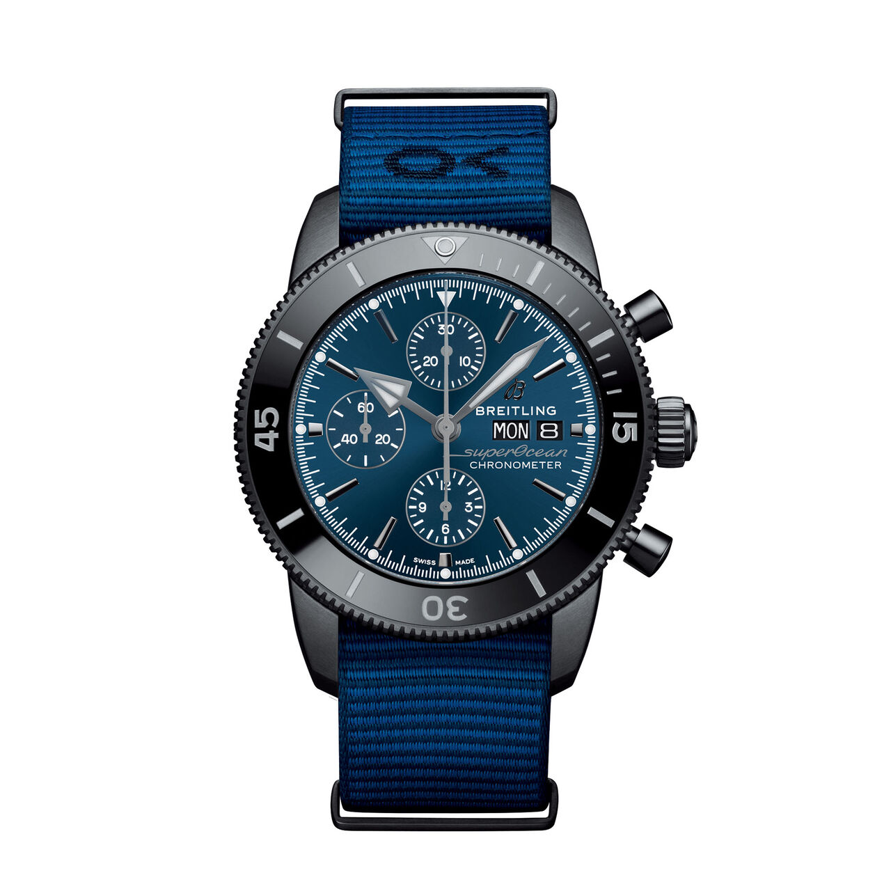 maison birks breitling superocean heritage chronograph 44 outerknown steel blue m133132a1c1w1 image number 0