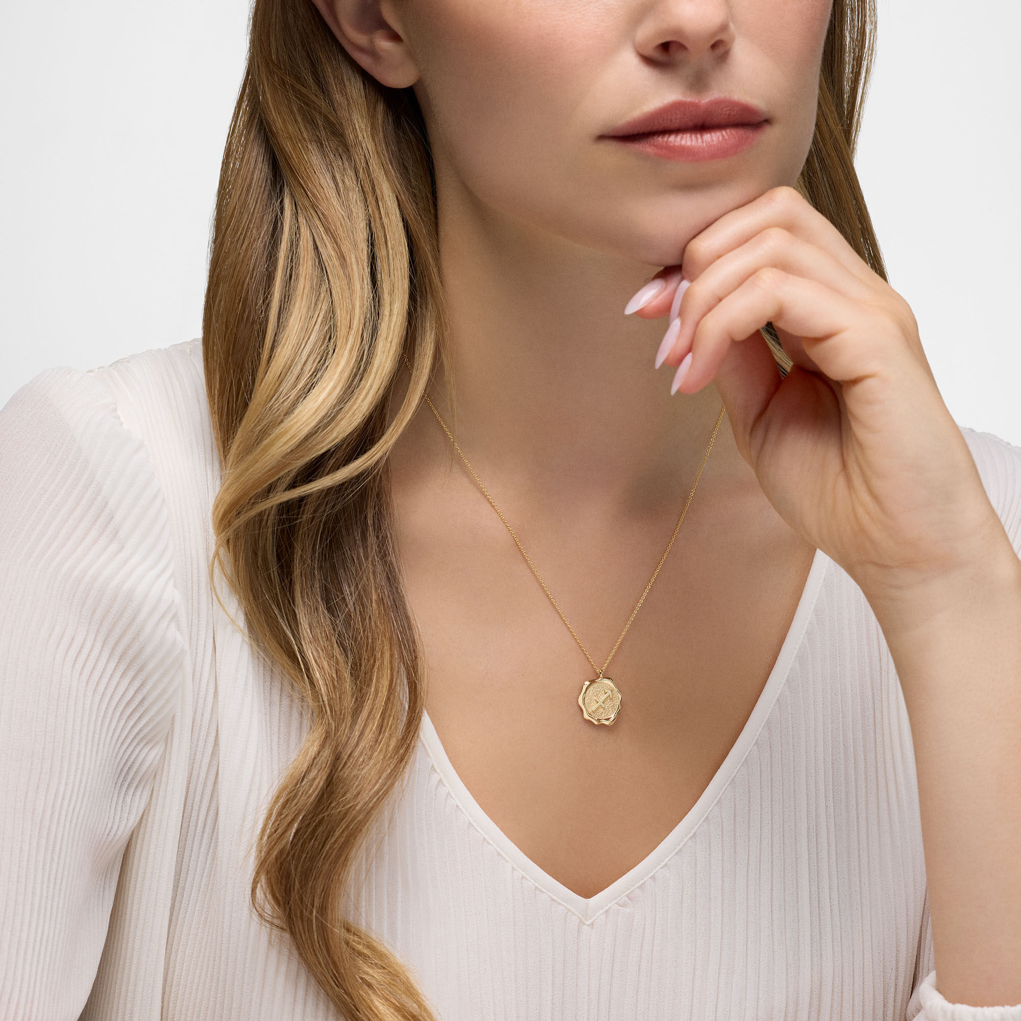 Zodiac Sagittarius Pendant in Yellow Gold