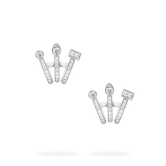 Birks Splash Triple Hoop Diamond Huggie Earrings image number 1