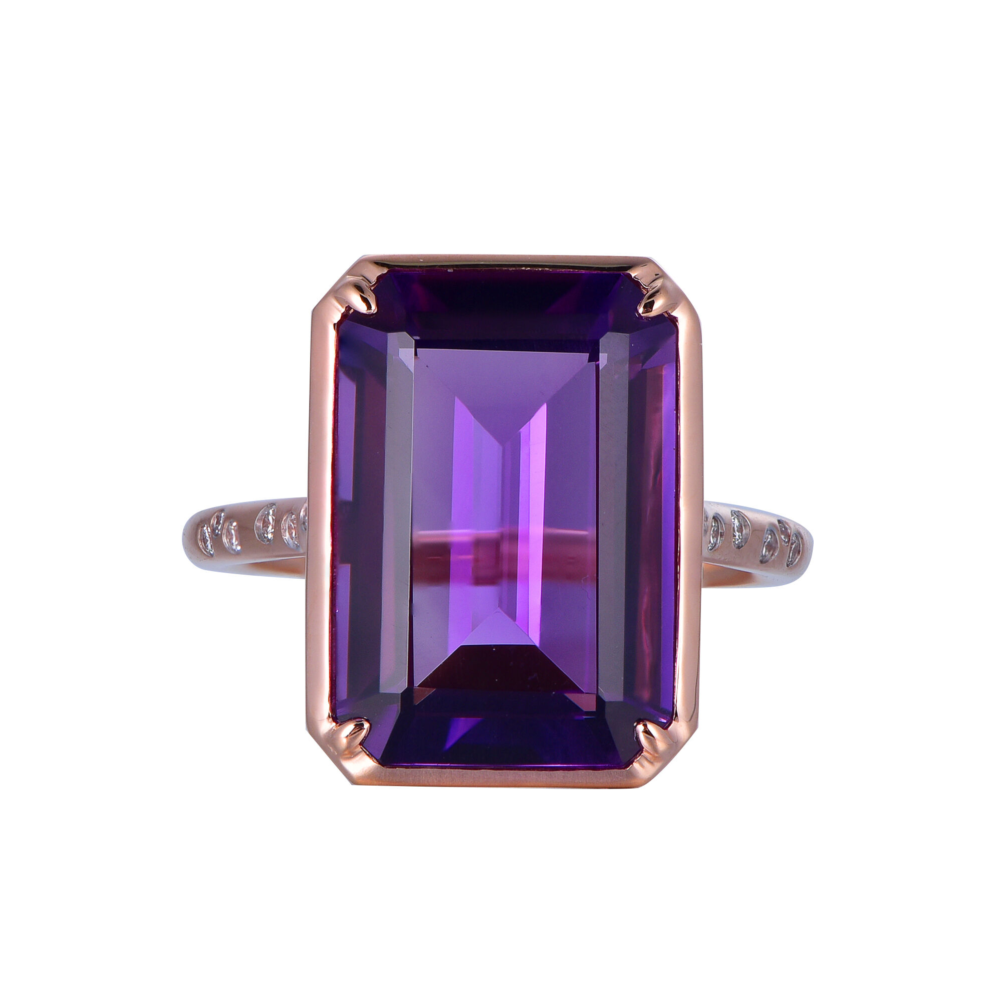 Amethyst Ring in Rose Gold