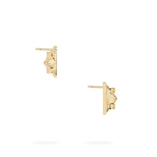 Birks Muse boucles d'oreilles sym&eacute;triques en or jaune guilloch&eacute; image number 3