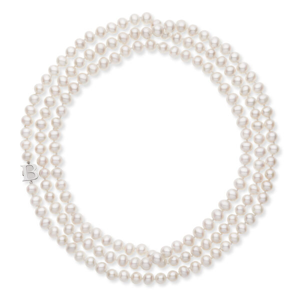 Collier de perles de culture d'eau douce 7,5-8 mm en argent